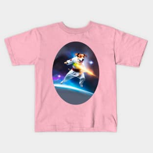 Dog Fighting kung Fu in Space Kids T-Shirt